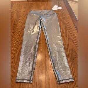 Women’s Metallic Silver Leggings